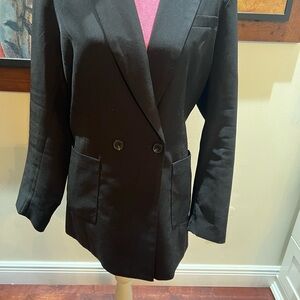 Elegant Black Double-Breasted Women's Blazer